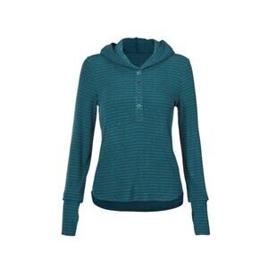 Cabi Riff Hoodie Green‎ Striped Ribbed Hooded Top XL 4191 Casual Comfort